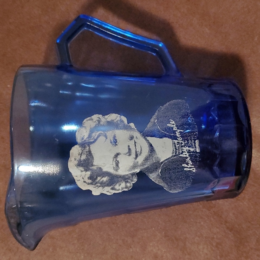 Antique 1930's Shirley Temple Hazel Atlas Cobalt Blue Depression Glass